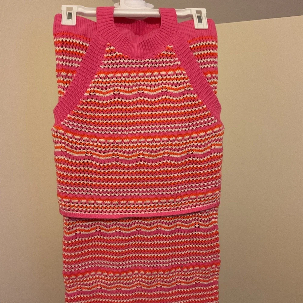 NWT Haute Hippie Knit Two Piece Dress in Pink and Orange - Picture 2 of 10